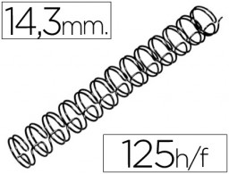 CJ100 espirales GBC wire negros 14,3 mm. paso 3:1
